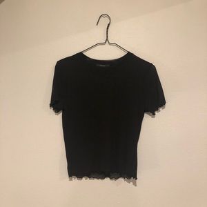 Lettuce-edge Mesh Crop Top
